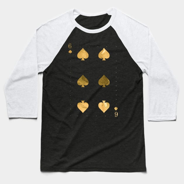 Six Pikes - Golden playing cards Baseball T-Shirt by GreekTavern